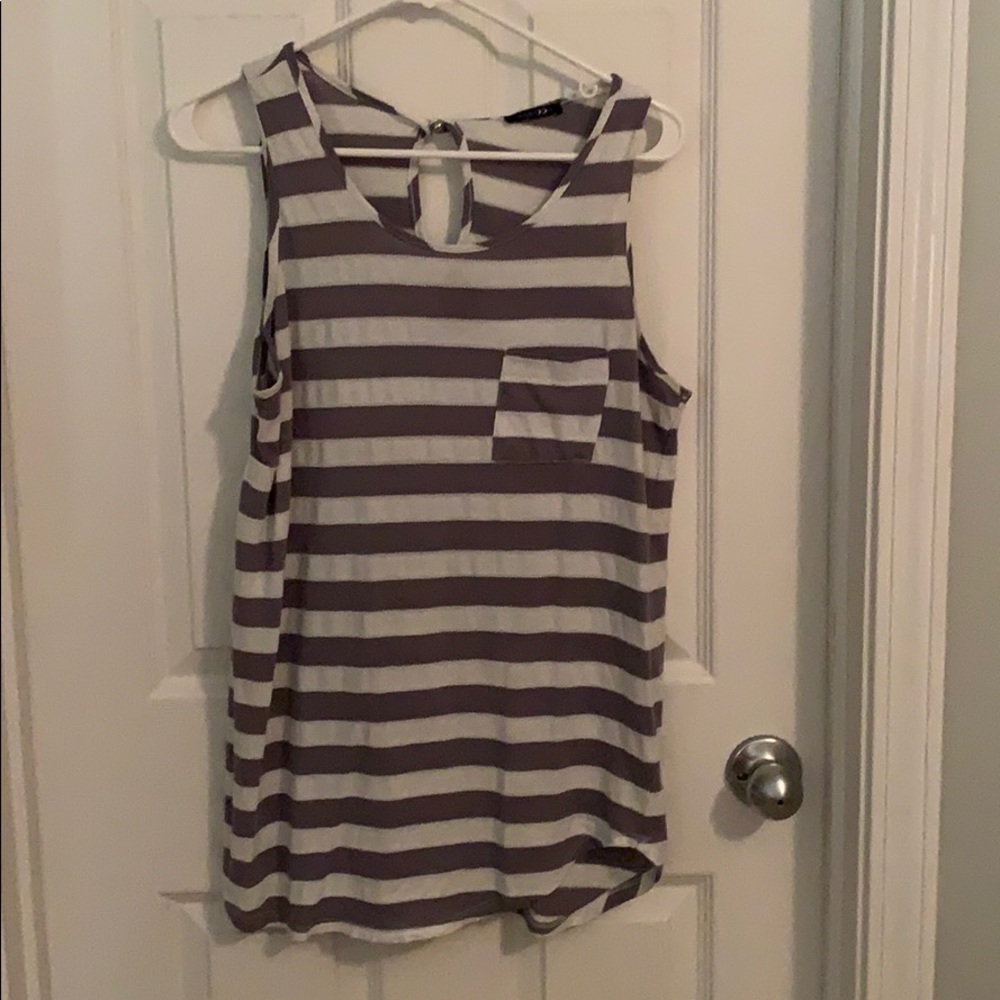 Gray and White stripes shirt